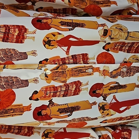 VTG MAGGIE SWEET 1920s Fashion Ladies Print Button Down Shirt 3X - Picture 4 of 8